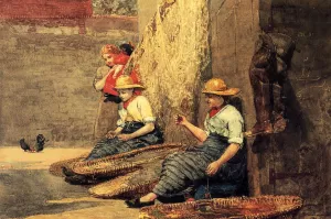 Fishergirls Oil painting by Winslow Homer