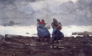 Fisherwives by Winslow Homer - Oil Painting Reproduction