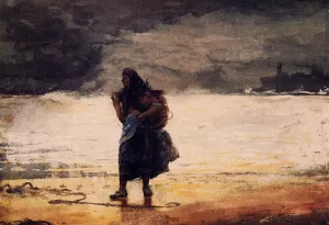 Fisherwoman painting by Winslow Homer