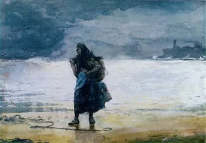 Fisherwoman by Winslow Homer - Oil Painting Reproduction