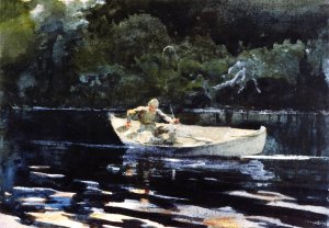 Fishing in the Adirondacks by Winslow Homer Oil Painting