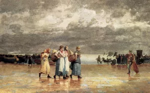 Four Fisherwives by Winslow Homer - Oil Painting Reproduction
