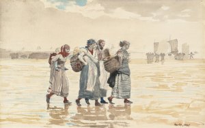 Four Fishwives on the Beach by Winslow Homer Oil Painting