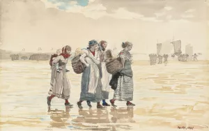 Four Fishwives on the Beach by Winslow Homer Oil Painting
