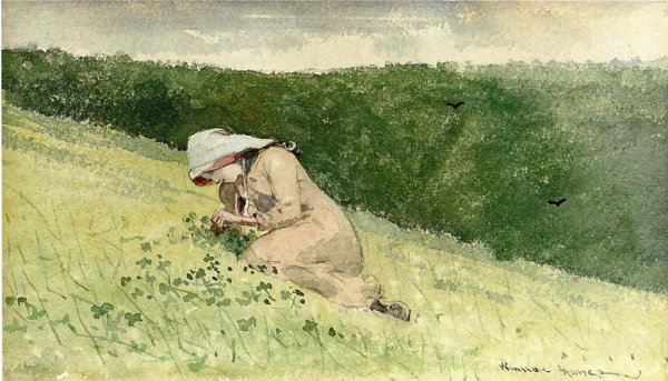 Four Leaf Clover by Winslow Homer - Hand-Painted Oil Painting Reproduction