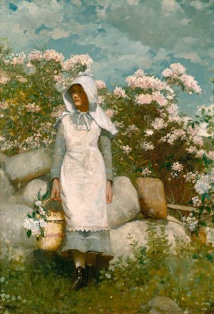 Girl and Laurel by Winslow Homer Oil Painting