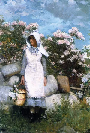 Girl and Laurel by Winslow Homer Oil Painting