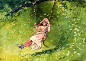 Girl on a Swing by Winslow Homer Oil Painting