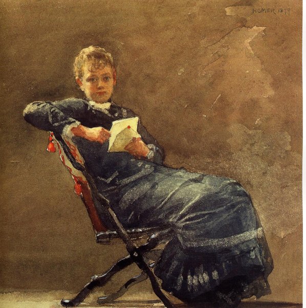 Girl Seated by Winslow Homer - Hand-Painted Oil Painting Reproduction