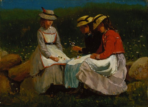 Main Product Photo of Girls in a Landscape  Painting by Winslow Homer