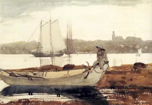 Gloucester Harbor and Dory by Winslow Homer - Oil Painting Reproduction