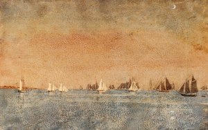 Gloucester Harbor, Fishing Fleet Oil painting by Winslow Homer