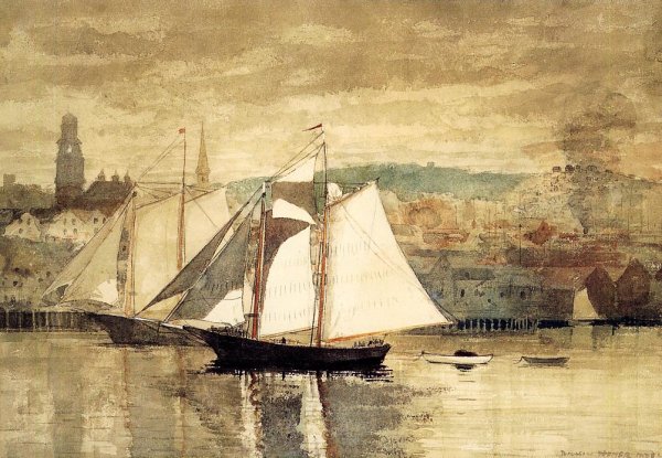 Main Product Photo of Gloucester Schooners and Sloop Painting by Winslow Homer
