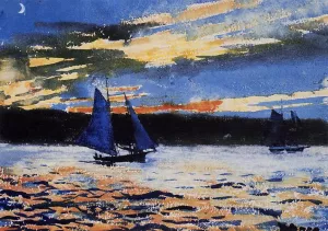 Gloucester Sunset Oil painting by Winslow Homer