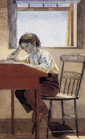 Homework painting by Winslow Homer