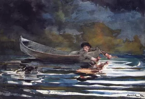 Hound and Hunter Sketch by Winslow Homer Oil Painting