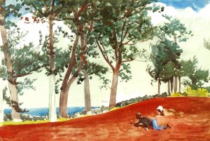 House and Trees Oil painting by Winslow Homer