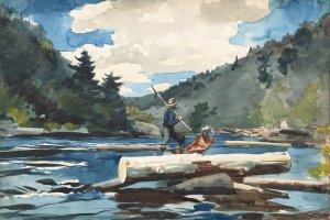 Hudson River, Logging by Winslow Homer Oil Painting