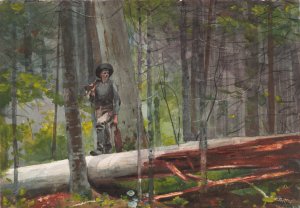 Hunter in the Adirondacks by Winslow Homer Oil Painting
