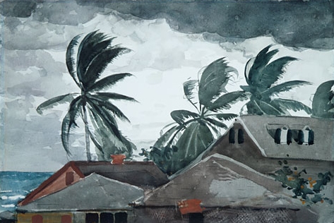 Main Product Photo of Hurricane, Bahamas Painting by Winslow Homer