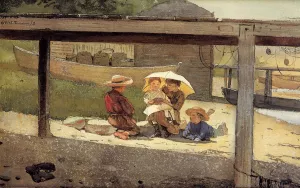 In Charge of Baby Oil painting by Winslow Homer