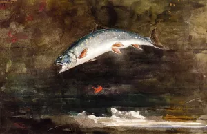 Jumping Trout by Winslow Homer - Oil Painting Reproduction