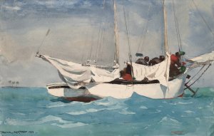 Key West, Hauling Anchor by Winslow Homer Oil Painting