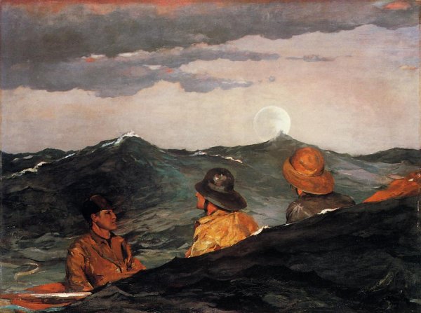 Kissing the Moon by Winslow Homer - Hand-Painted Oil Painting Reproduction