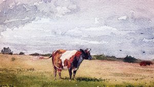 Landscape with Cow Oil painting by Winslow Homer
