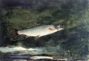 Leaping Trout Oil painting by Winslow Homer