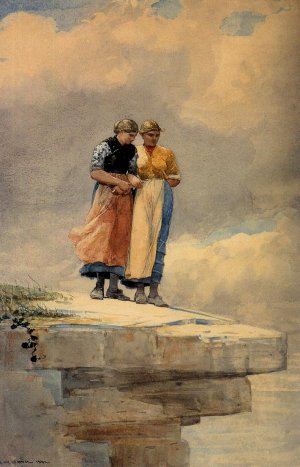 Looking over the Cliff by Winslow Homer Oil Painting