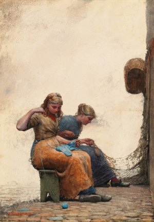 Mending the Nets by Winslow Homer Oil Painting