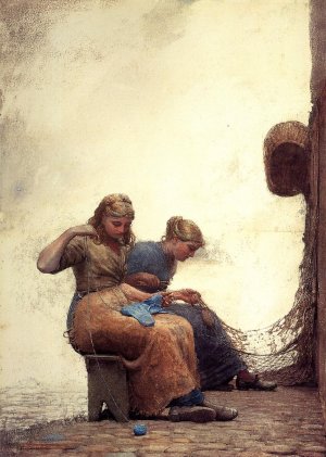 Mending the Nets by Winslow Homer Oil Painting