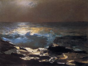 Moonlight, Wood Island Light by Winslow Homer Oil Painting