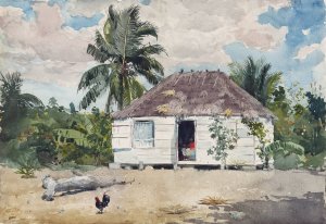 Native Hut at Nassau by Winslow Homer Oil Painting