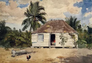 Native Huts, Nassau by Winslow Homer - Oil Painting Reproduction