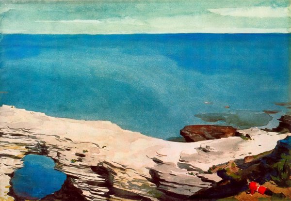 Natural Bridge, Nassau by Winslow Homer - Hand-Painted Oil Painting Reproduction