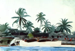 Negro Cabins and Palms Oil painting by Winslow Homer