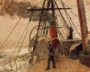 Observations on Shipboard by Winslow Homer - Oil Painting Reproduction
