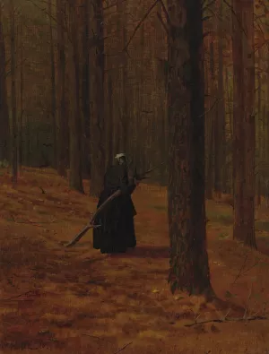 Old Woman Gathering Faggots by Winslow Homer Oil Painting