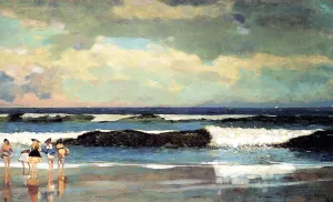 On the Beach also known as On the Beach, Long Branch, New Jersey Oil painting by Winslow Homer