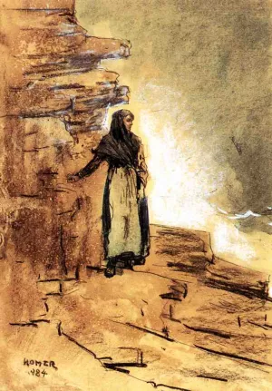 On the Cliff, Prout's Neck by Winslow Homer Oil Painting