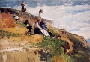 On the Cliff by Winslow Homer - Oil Painting Reproduction