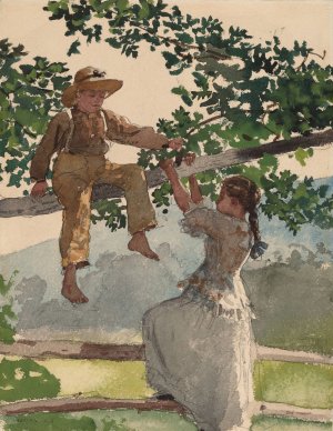 On the Fence by Winslow Homer Oil Painting