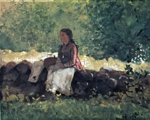 On the Fence by Winslow Homer - Oil Painting Reproduction