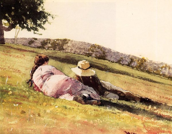 On the Hill by Winslow Homer - Hand-Painted Oil Painting Reproduction