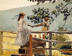 On the Stile by Winslow Homer Oil Painting