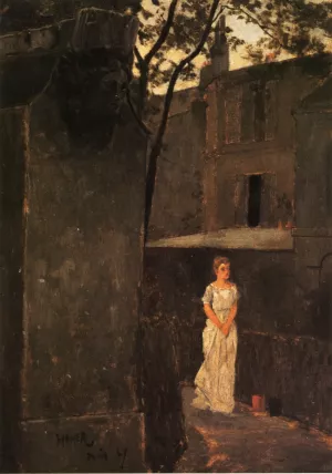 Paris Courtyard by Winslow Homer Oil Painting