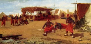 Pitching Quoits also known as Pitching Horseshoes or Quoit Players by Winslow Homer - Oil Painting Reproduction