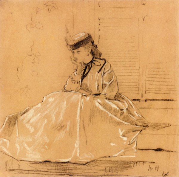 Portrait of Elizabeth Loring Grant by Winslow Homer - Hand-Painted Oil Painting Reproduction